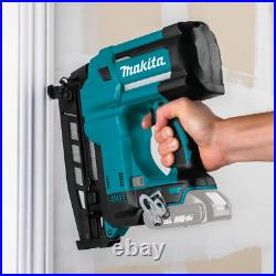 16 Gauge Straight Finish Nailer Cordless Brushed Power Tool 18V Lithium Ion Teal