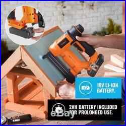 18V Heavy Duty Cordless Electric Staple Nail Gun Nailer Stapler Upholstery DIY