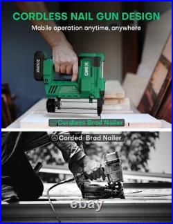 18 Gauge Nail Gun Cordless Brad Nailer/Electric Stapler with Battery 1000pcs Nails