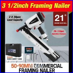 21 Degree 2 to 3-1/2 Plastic Collated Framing Nailer Nail Gun Framer US