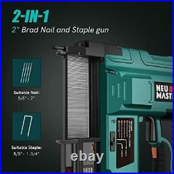 Cordless Brad Nailer, 18 Gauge 2 in 1 Nail Gun/Staple Gun with 2.0Ah Li-ion