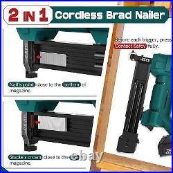 Cordless Brad Nailer Rechargeable Nail Gun/Staple Gun for Upholstery Carpentry