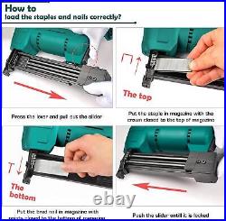 Cordless Brad Nailer Rechargeable Nail Or Staple Gun With Battery And Charger