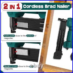 Cordless Brad Nailer Rechargeable Nail Or Staple Gun With Battery And Charger