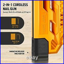 Cordless Brad Nailer/Stapler Kit, 18 Gauge 2 in 1 Cordless Nail/Staple Gun