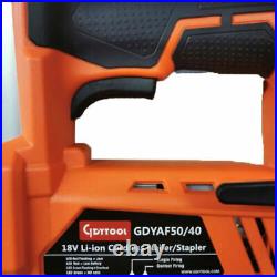 Cordless Electric Nail Gun Air Nailer Framing Tool Ryobi 18-Volt 18-Gauge Orange