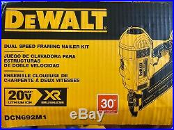 DEWALT 20V MAX XR Dual Speed Framing Nailer Kit DCN692M1 Nail Gun Set Combo