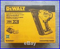 DEWALT DCN650D1 20-Volt 15-Gauge Cordless Angled Finish Nailer Kit NEW #6188-1