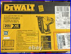 DEWALT DCN660D1 16 GA Angled Finish Nailer 2.0ah Battery, Charger and Kit NEW