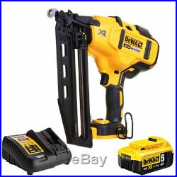 DeWalt DCN660N 18V Brushless Second Fix Nailer with 1 x 5.0Ah Battery & Charger