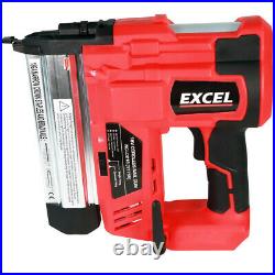 Excel 18v Cordless Li-Ion Nail Gun & Stapler 2nd Fix Brad Nailer Battery in Bag