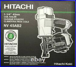Hitachi NV45AB2 Coil Roofing Nailer Nail Gun NEW in Box