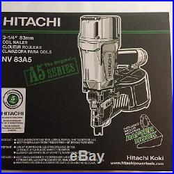 Hitachi NV83A5 Coil Framing Nailer Nail Gun New in Box w FREE Palm Nailer