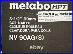 Hitachi Nailgun Pneumatic Nail gun NV90AG 3-1/2-Inch Coil Nailer Framing Nailer