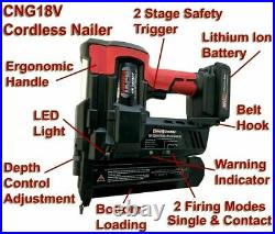 Lumberjack Nail Gun & Stapler Cordless Li-Ion 18v 2nd Fix Brad Nailer with Case