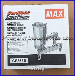 MAX GS865E Cordless Gas Concrete Steel Nailer Pinner Track It Nail Gun NEW