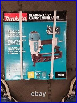 Makita AF601 16 Gauge Straight Pneumatic Finish Nailer 2-1/2 New Nail Gun