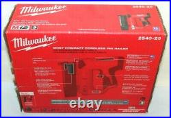 Milwaukee 2540-20 M12 12V 23 Gauge Compact Cordless Pin Nailer Bare Tool New