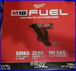 Milwaukee Angled Nailer Finish Nail Gun 15-Gauge 18-Volt Cordless Tool Only