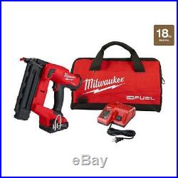 Milwaukee Cordless Brad Nailer 18-Volt Electric Battery Brushless Charger Bag