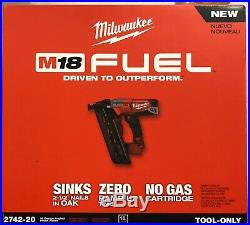 NEW Milwaukee M18 Fuel 2742-20 16-Gauge Angled Finish Nailer TOOL ONLY