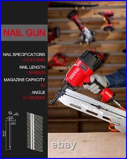 POWERSMART Framing Nailer, 2 to 3-1/2 Full Round Head Nail Gun, 60 Nails