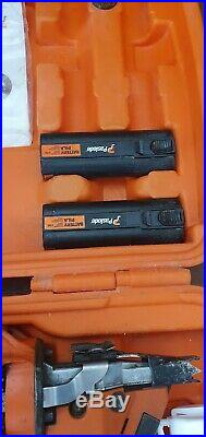 Paslode IM350+ 30 degree nailer nail gun plastic case oil cleaner and 2 battery