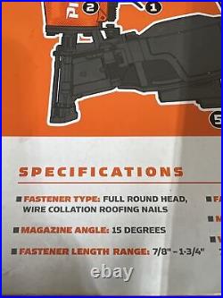 Pierce PRC-RF 15 Degree Coil Roofing Nailer 64254 Professional Siding Nail Gun
