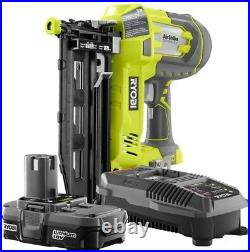 Ryobi Straight Finish Nailer 18-Volt Cordless 16-Gauge 2-1/2 in Battery Charger