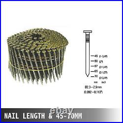 VEVOR CN70 Pneumatic Nail Gun 1-3/4 to 2-3/4 Length 15° Coil Siding Nailer