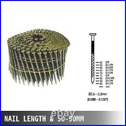 VEVOR CN90 Coil Nailer 3-1/2 15 Deg. Pneumatic Roofing Siding Nailer Nail Gun