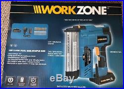 Workzone 18v Li-Ion 2 in 1 Cordless Nail Gun & Staple Gun Heavy Duty Nailer